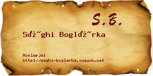 Sághi Boglárka névjegykártya